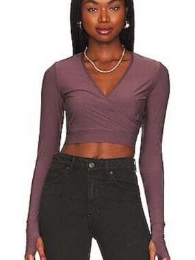 Commando Butter Long-Sleeve Wrap Crop Top